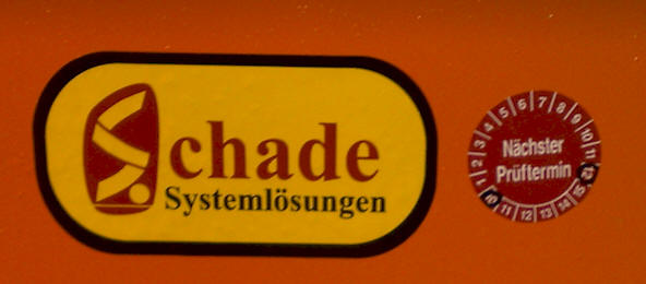 Schade Systemlösungen Abnahmeplakette copyright (c) 2006.